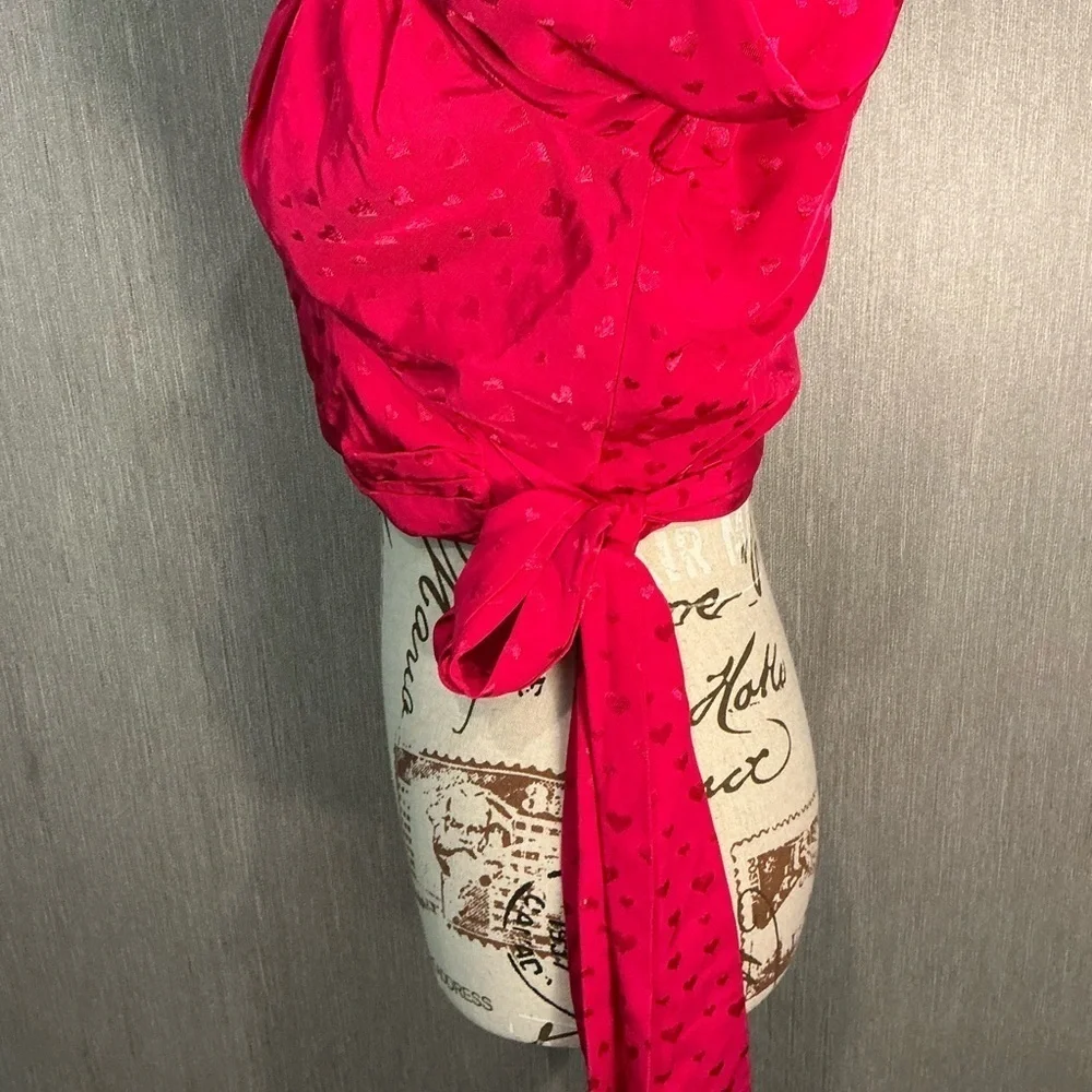 NWOT Elegant Pink Wrap Blouse Size Small